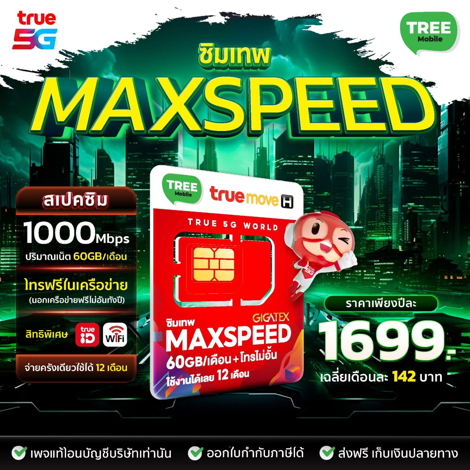 ซิมเน็ตรายปี Maxspeed