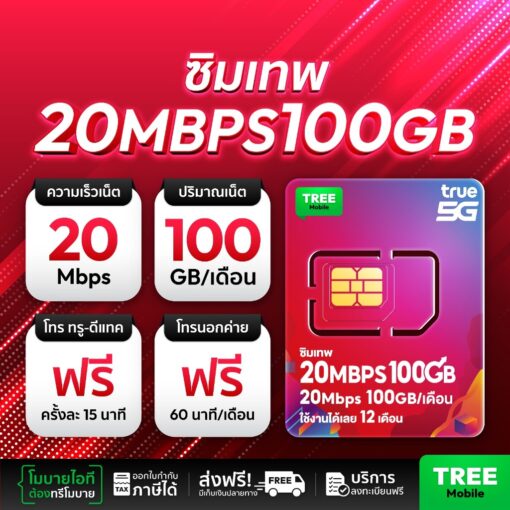 ซิมเทพ True 20Mbps 100GB เน็ตแรง ใช้งานได้ 12 เดือน ส่งฟรี - Image 2